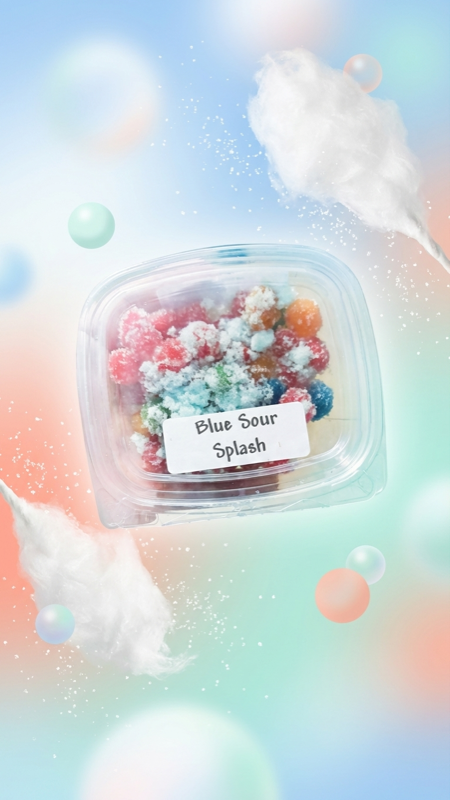 Sour Blue Splash โ candy coated gushers by Wonder Wisps Creations